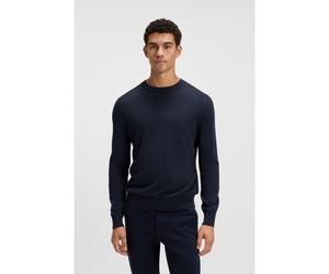 BOSS Pull en maille de coton à logo brodé - Style Asac_C, 50508766 Bleu foncé S