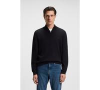 BOSS Pull en maille de coton avec fermeture éclair courte - Style Padro-L, 50516914 Bleu foncé XL