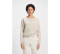 BOSS Pull en maille de coton mélangé aux structures variées - Style Fleminda, 50543049 Naturel S