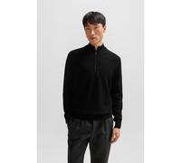 BOSS Pull en maille de coton structuré avec fermeture éclair courte - Style Ebrando-P, 50505997 Noir XXL