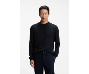 BOSS Pull en maille de soie à motif de saison - Style L-Fabrizio, 50570764 Bleu foncé L