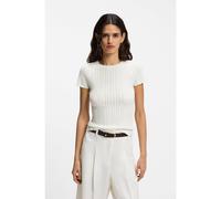 BOSS Pull en maille Slim avec structure en vagues - Style C_Fice, 50559805 Naturel XS