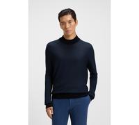 BOSS Pull en piqué de soie à col montant - Style L-Hugo, 50550027 Bleu foncé XXL