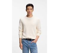 BOSS Pull en soie et coton avec structure à micro-carreaux - Style L-Nadali, 50555189 Naturel XXL