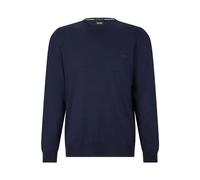 Boss - Pull-over en maille col rond - Homme - Pulls - Bleu - Taille: L