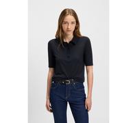 BOSS Pull polo en laine mérinos avec patte de boutonnage à 5 boutons - Style Fidenka, 50545015 Bleu foncé XL