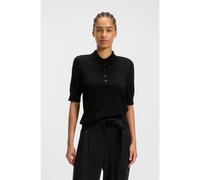 BOSS Pull polo en laine mérinos avec patte de boutonnage à 5 boutons - Style Fidenka, 50545015 Noir S