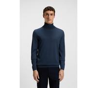 BOSS Pull Regular à col roulé en laine mérinos - Style Musso-P, 50468262 Bleu foncé XL