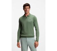 BOSS Pull Regular en coton avec col polo - Style KN_Ever-X PL, 50551688 Vert XXL