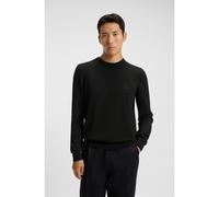 BOSS Pull Regular en laine vierge avec logo brodé - Style Botto-L, 50476364 Noir M
