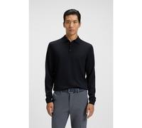 BOSS Pull Regular Fit en laine vierge avec col polo - Style Lancione, 50476355 Bleu foncé S