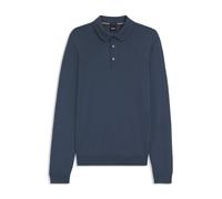 BOSS Pull Regular Fit en laine vierge avec col polo - Style Lancione, 50476355 Bleu M