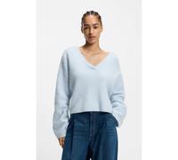 BOSS Pull Relaxed en alpaga et laine à col V - Style C_Fiti, 50549185 bleu clair XS