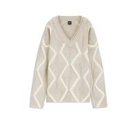 BOSS Pull Relaxed en laine vierge avec maille Aran - Style Flarin, 50553233 Beige à motif XL