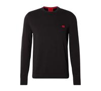 HUGO Pull en coton avec étiquette logo rouge - Style San Cassius-C1, 50475083 Noir S