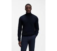 BOSS Pull Slim à col roulé en laine mérinos extra fine - Style Musso-P, 50468262 Bleu foncé M