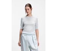 BOSS Pull Slim à manches courtes en laine mérinos extra fine - Style Farbella, 50544996 bleu clair XL