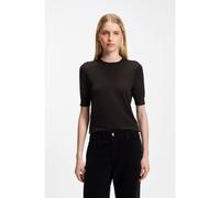 BOSS Pull Slim à manches courtes en laine mérinos extra fine - Style Farbella, 50544996 Marron foncé XL