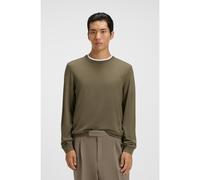 BOSS Pull Slim en laine mérinos à col rond - Style Leno-P, 50468239 Kaki XXXL