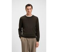BOSS Pull Slim en laine mérinos à col rond - Style Leno-P, 50468239 Marron foncé L