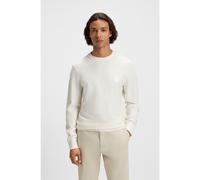 BOSS Pull structuré en coton et cachemire avec patch logoté - Style Anion_S, 50527584 Blanc XL