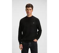 BOSS Pull structuré en coton et cachemire avec patch logoté - Style Anion_S, 50527584 Noir L