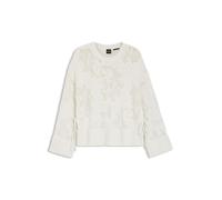 BOSS Pull Oversize en coton mélangé avec motif en maille - Style C_Foira, 50559816 Blanc S