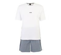 BOSS Pyjama court 'Chris Pattern' bleu-gris / noir / blanc, Taille S