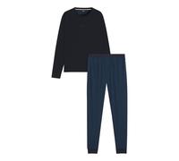 BOSS Pyjama En Coton Avec Logo Et Monogrammes Relax Long Set 50550494 Bleu Foncé