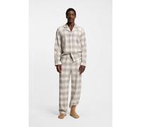 BOSS Pyjama en flanelle de coton à motif vichy - Style Winter White Pyjama, 50559473 Blanc S