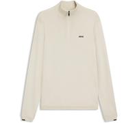 BOSS Pull en coton à encolure zippée et logo imprimé - Style K_Ever-X QZ, 50541965 Naturel M