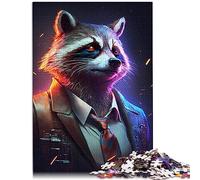 Boss Raccoon in Suit Puzzles de 1000 pièces pour Adultes et Enfants Jeu éducatif à emboîtement précis en Carton de qualité supérieure pour Enfant Adulte 26x38 cm