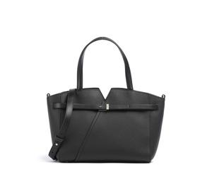 BOSS Revers Small Sac à main noir, cuir de vache grainé, femme