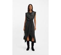 BOSS Robe à col bénitier et jupe portefeuille - Style C_Dratty, 50553517 Gris sombre 38