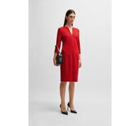 BOSS Robe à col V avec poches zippées et manches raccourcies - Style Dalmar, 50530906 Rouge 38
