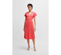 BOSS Robe à col V en matière stretch - Style Dieshana, 50537397 Corail 38