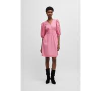 BOSS Robe à col V en popeline de coton avec taille froncée - Style C_Dezzan, 50537908 Rose clair 36