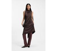 BOSS Robe asymétrique sans manches en satin drapé couleur sable - Style DAVERSE_FS_C, 50562631 Marron foncé 36