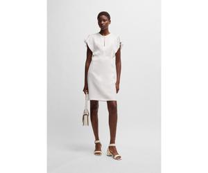 BOSS Robe avec encolure goutte d’eau et manches à volant - Style Deliniara, 50537402 Blanc 44