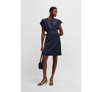 BOSS Robe avec encolure goutte d’eau et manches à volant - Style Deliniara, 50537402 Bleu foncé 40