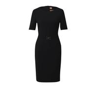 BOSS Robe en laine vierge avec ceinture à garnitures en métal - Style Daleah, 50490041 Noir 46