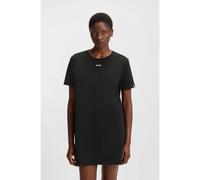 BOSS Robe de nuit en coton stretch avec détails logotés - Style CI_Sleepshirt SL, 50545587 Noir XS