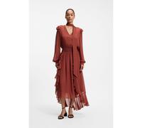 BOSS Robe en crêpe georgette avec écharpe détachable - Style C_Domingue, 50556647 Rouge sombre 40