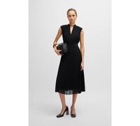 BOSS Robe en crêpe plissé à encolure crantée - Style Diloh2, 50518390 Noir 40
