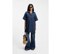 BOSS Robe en jean bleu avec col Johnny - Style C_POLO DRESS, 50558674 Bleu foncé L