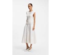 BOSS Robe en jersey structuré avec jupe en popeline - Style Estruci, 50565542 Blanc M