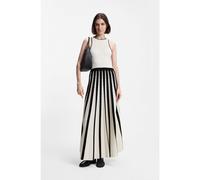 BOSS Robe en maille avec jupe plissée deux tons - Style Falendula, 50553253 Blanc / Noir L