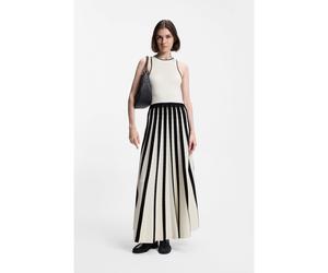 BOSS Robe en maille avec jupe plissée deux tons - Style Falendula, 50553253 Blanc / Noir XS