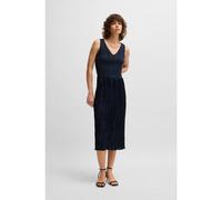 BOSS Robe en maille avec jupe structurée brillante - Style Fernani, 50537736 Bleu foncé L