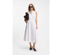 BOSS Robe en popeline de coton avec taille à cordons de serrage - Style Dimica, 50558472 Blanc 44